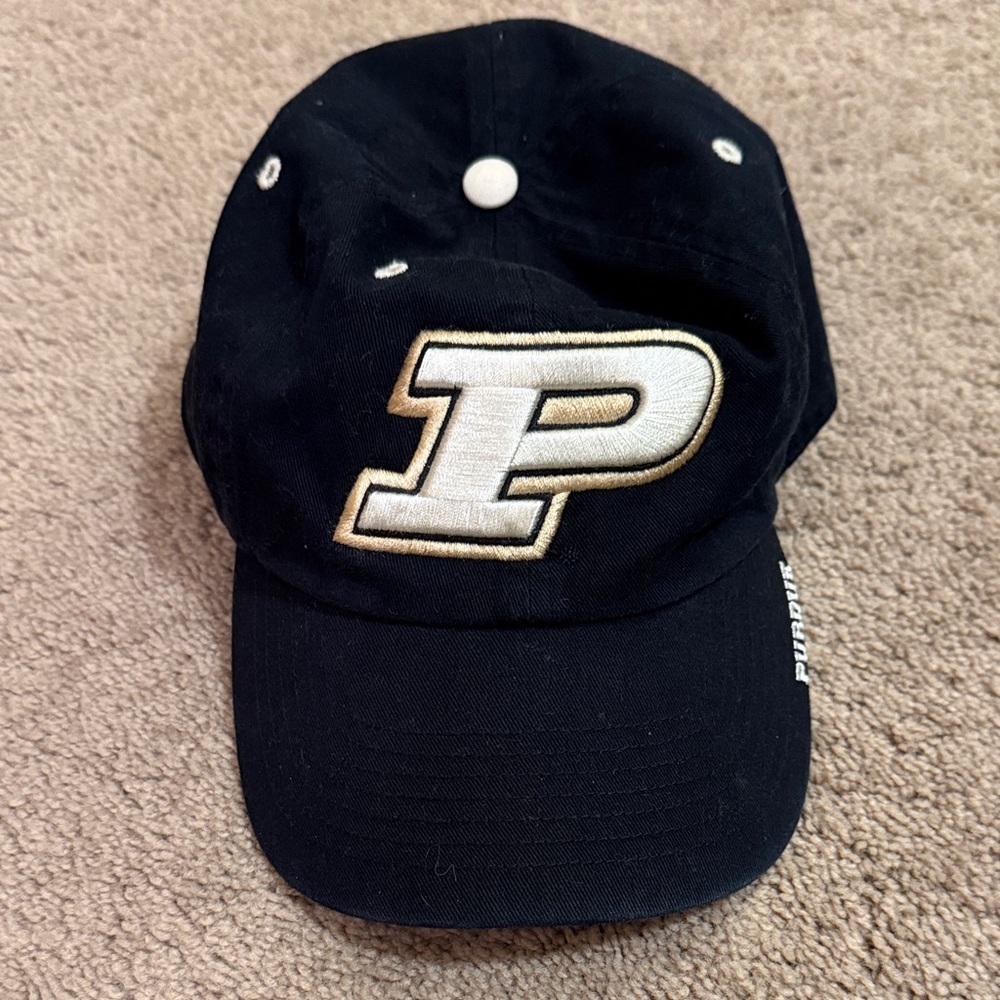 Black Purdue Cap with Embroidered Logo